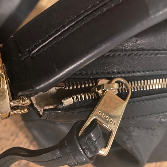 Gucci Hobo Black Leather Monogram - Picture 5 of 13